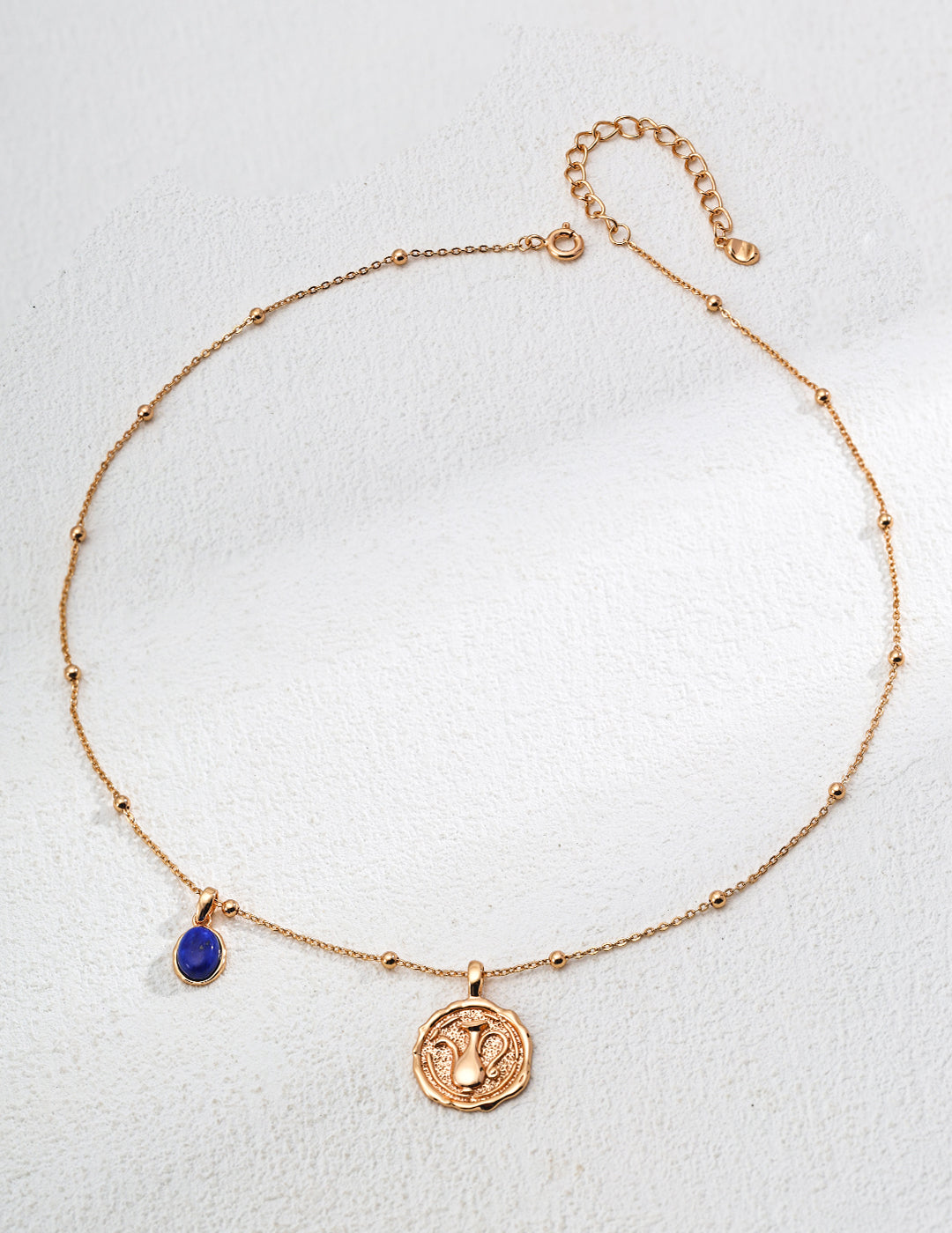 Simple natural bluestone necklace