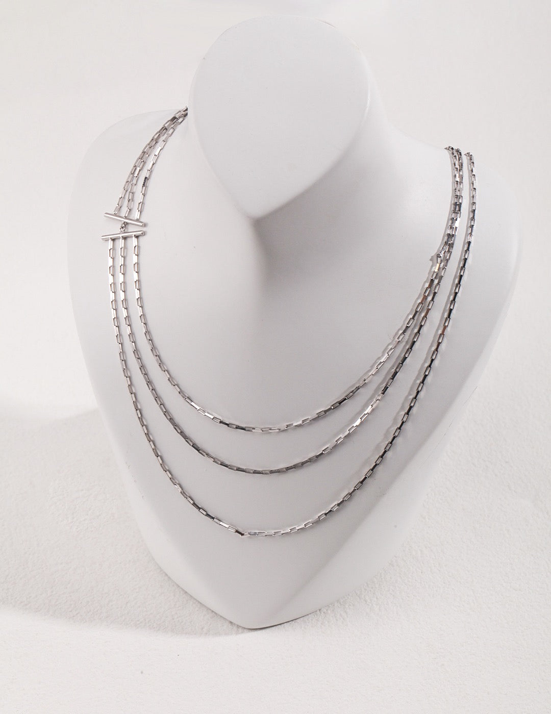 Extremely simple style pure silver necklace