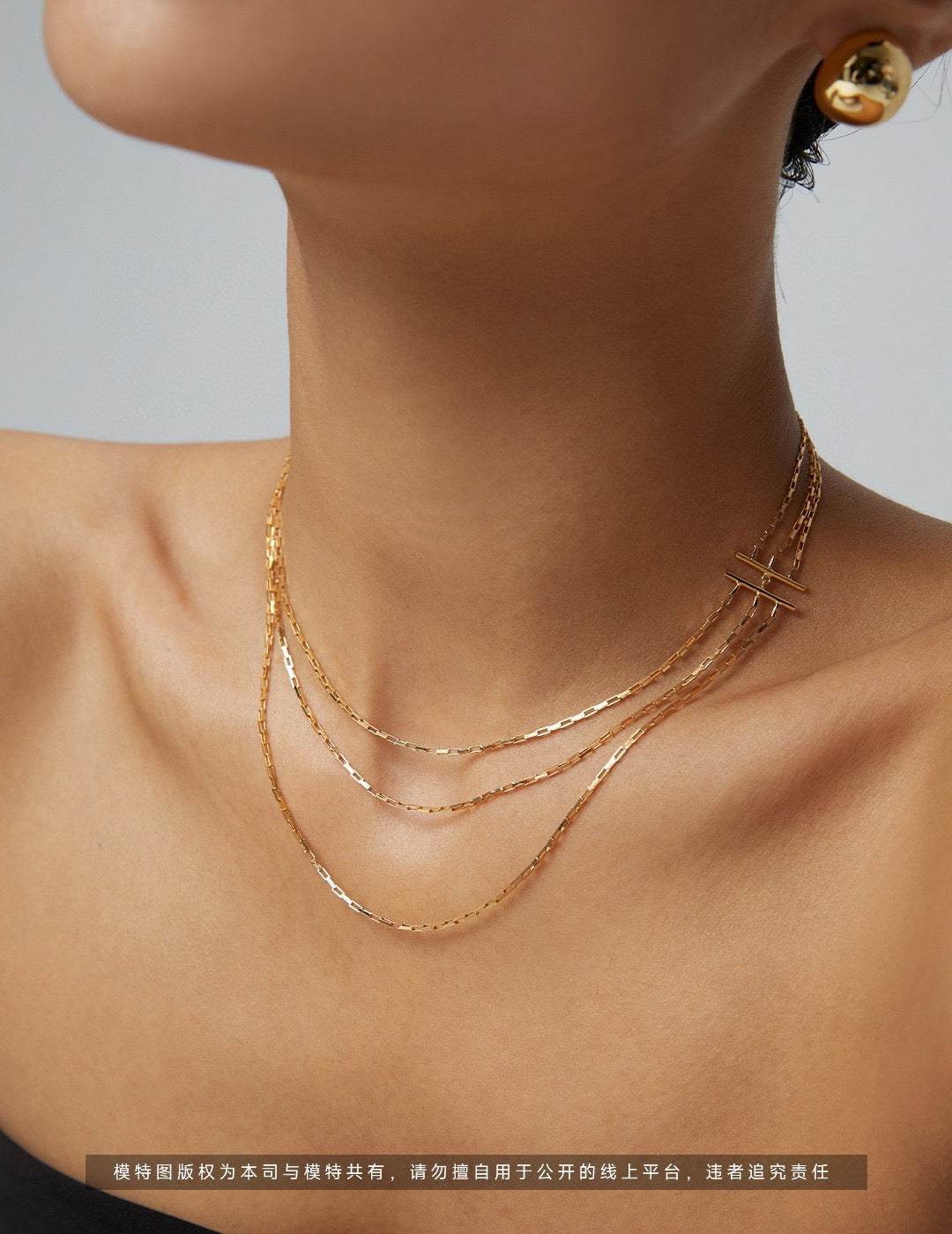 Extremely simple style pure silver necklace