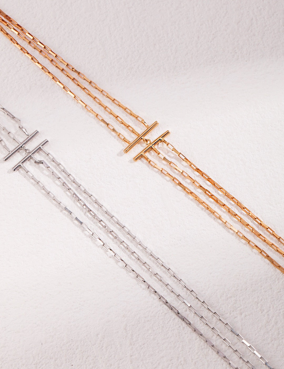 Extremely simple style pure silver necklace