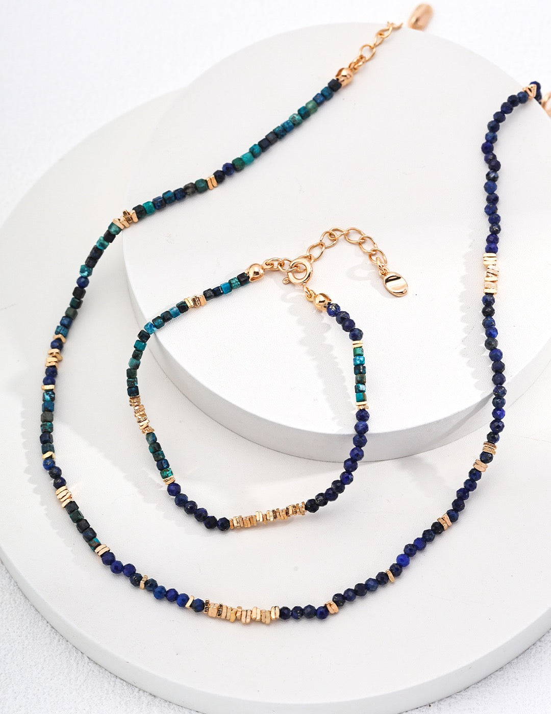 Elegant Silver & Lapis bracelet & necklace
