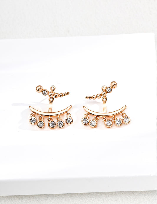 Retro Design Zircon Earrings