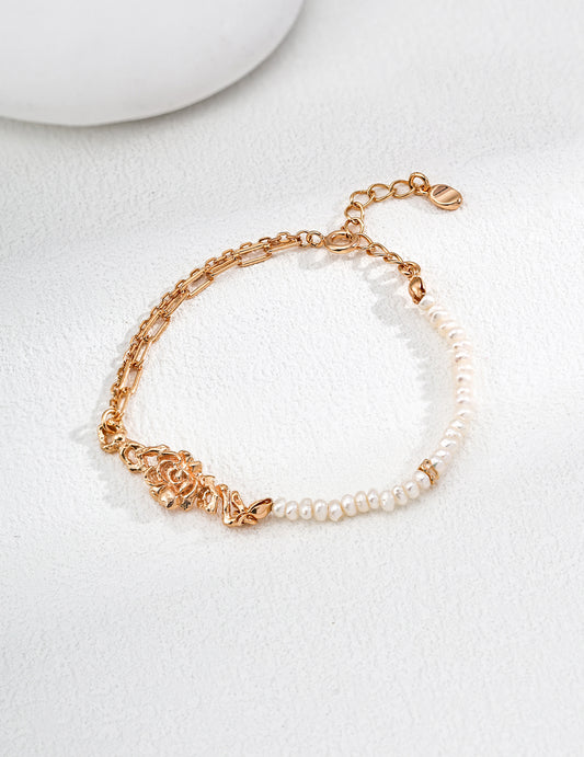 Thorn Rose Pearl Bracelet