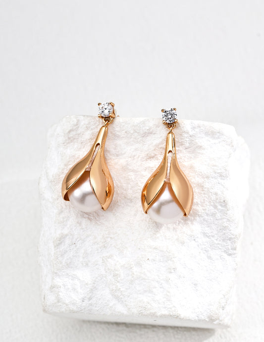 Natural shiny zircon earrings