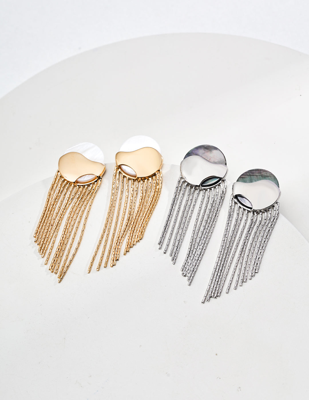 Pure silver minimalist shell earrings