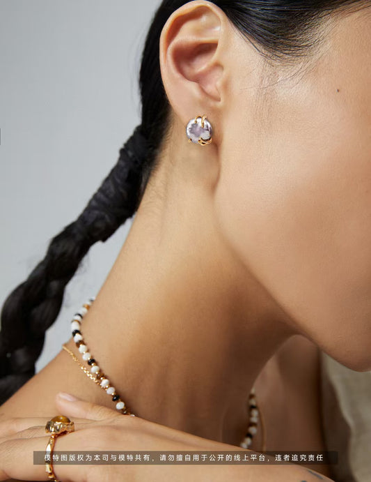 Natural Grey Pearl Earrings