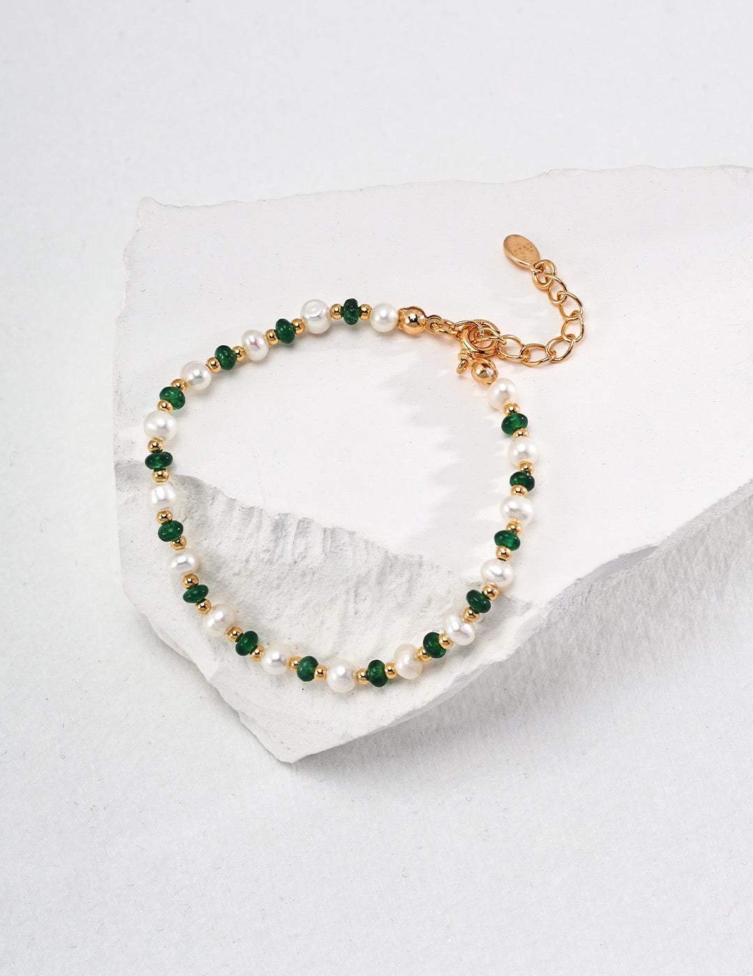 Simple Style Green Treasure silver jewelry bracelet